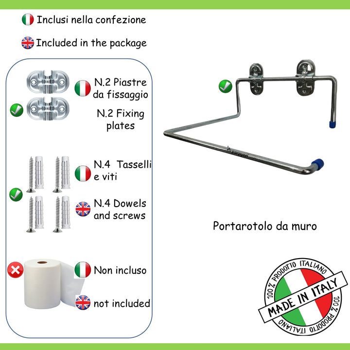 Parpyon® Portarotolo industriale a muro parete porta asciugamani 4020