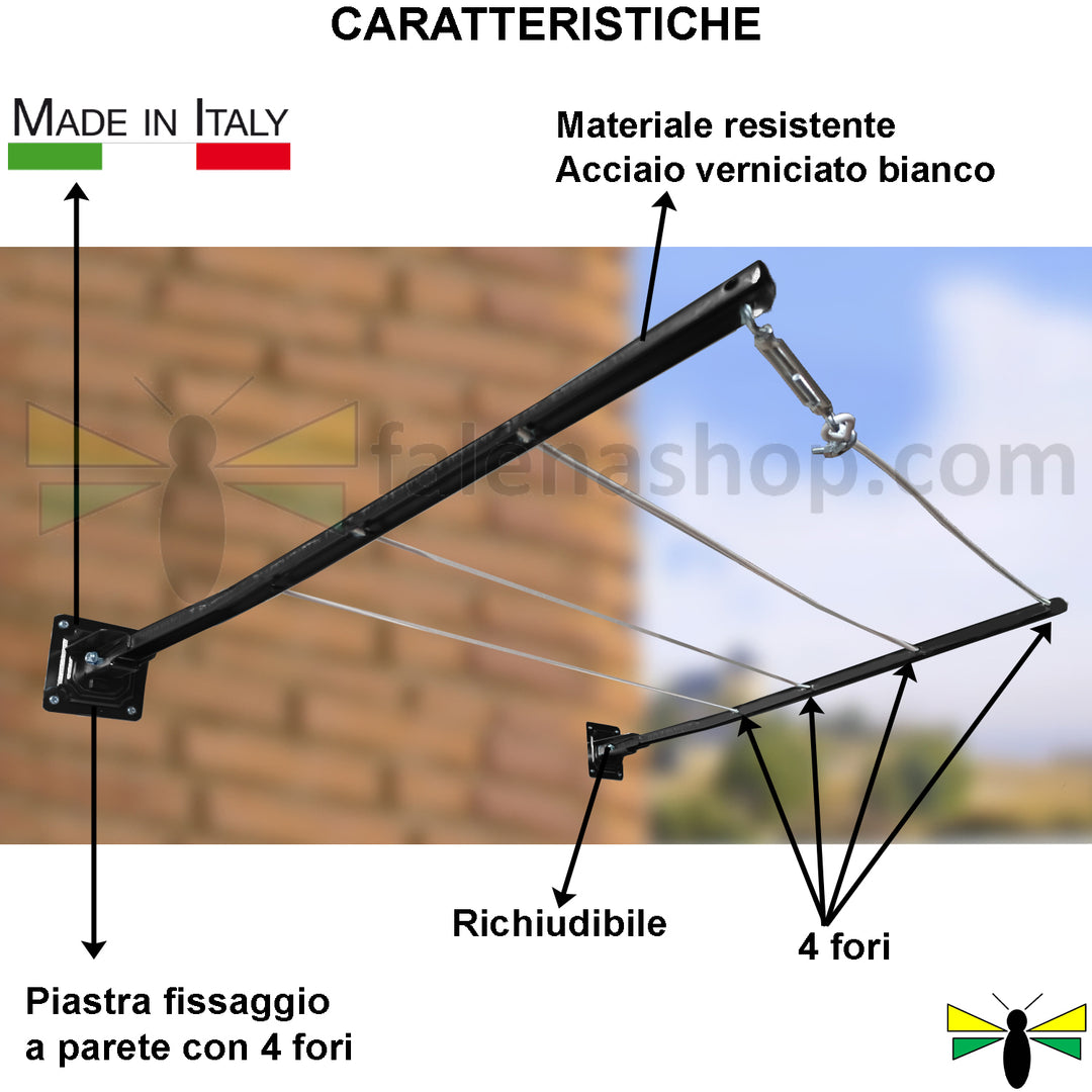 Bracci Stendibiancheria da balcone esterno, Stendibiancheria da parete (A Muro)