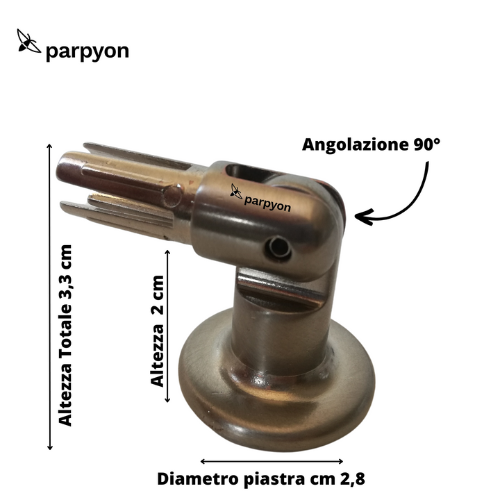 Accessori Ringhiera - Piastra a Muro Snodo Tubo D.13 - 4pz