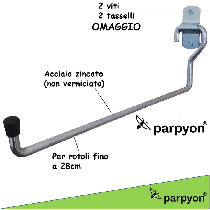 Parpyon® Portarotolo industriale a muro parete porta asciugamani bagno 3012