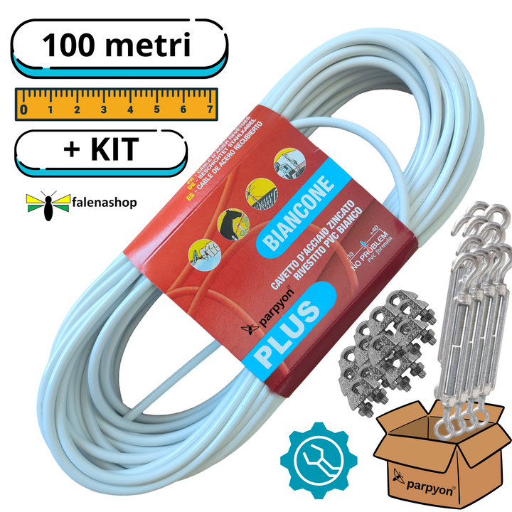 Filo per stendere il bucato da esterno anima Acciaio Plus 42 FILI d 4.5mm + KIT