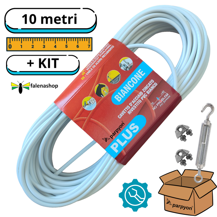 Filo per stendere il bucato da esterno anima Acciaio Plus 42 FILI d 4.5mm + KIT