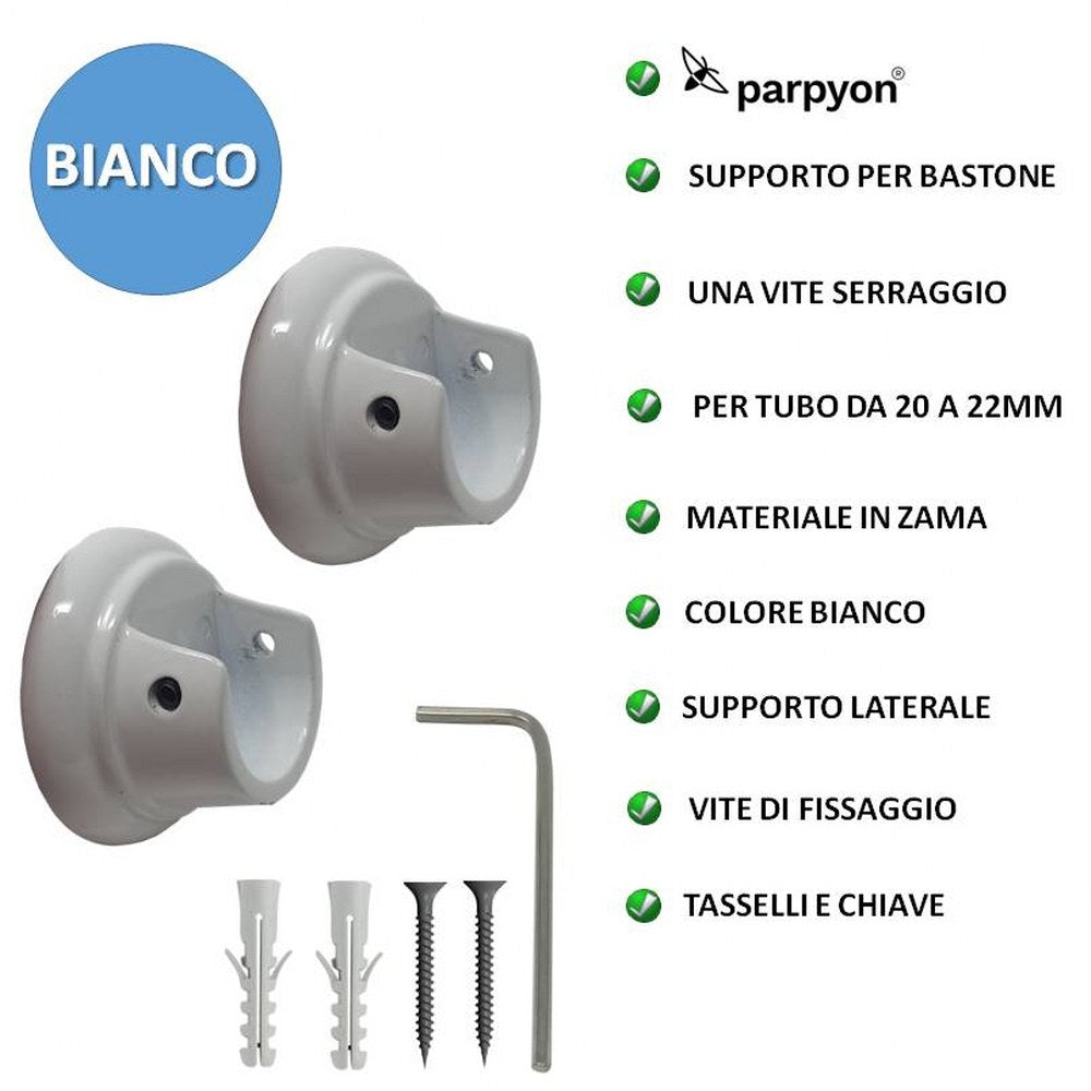 Supporti per bastoni tende in Metallo 888 2pz. + viti e tasselli