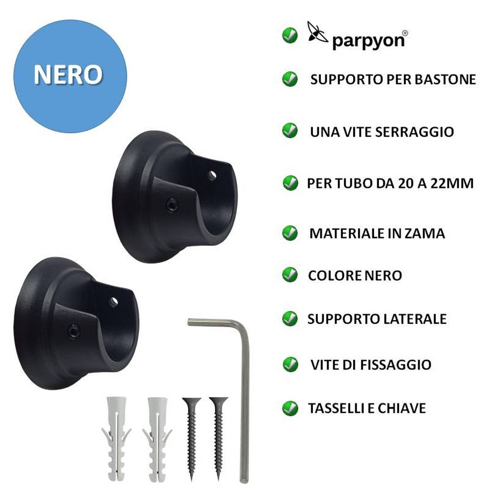 Supporti per bastoni tende in Metallo 888 2pz. + viti e tasselli