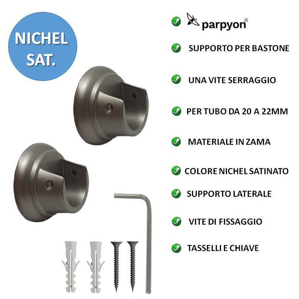 Supporti per bastoni tende in Metallo 888 2pz. + viti e tasselli