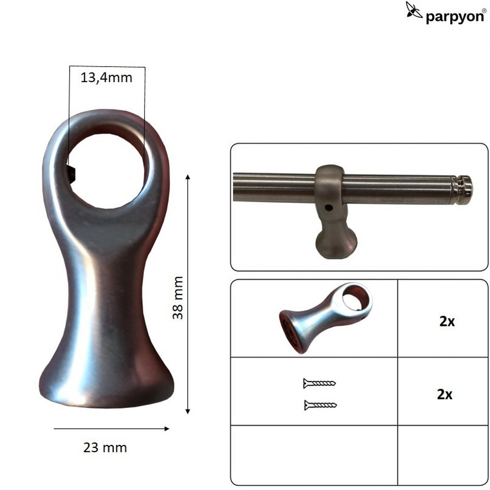 Supporti per bastoni tende in Metallo V47 2pz. + viti e tasselli