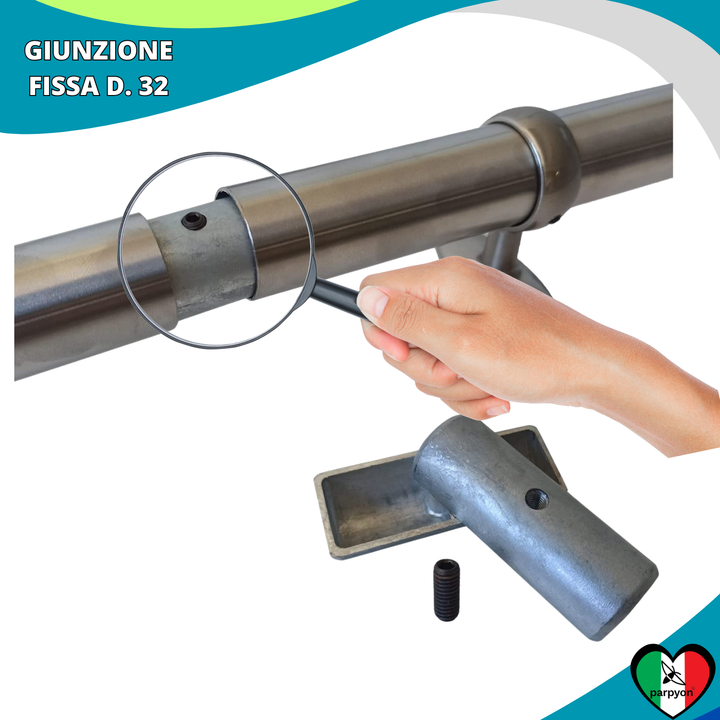 Accessori Ringhiera - Giunzione Tubo D.32