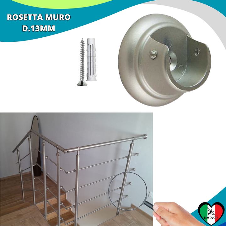 Accessori Ringhiera I Supporto a Muro Tubo D. 13 - 4Pz