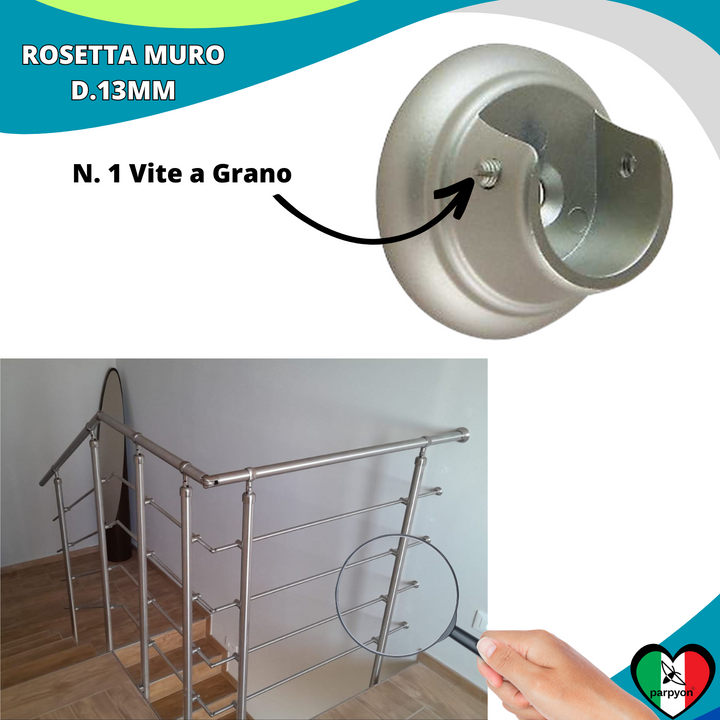 Accessori Ringhiera I Supporto a Muro Tubo D. 13 - 4Pz