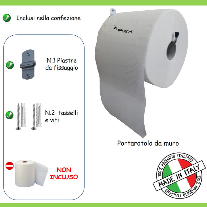 Parpyon® Portarotolo industriale a muro parete porta asciugamani bagno 3012