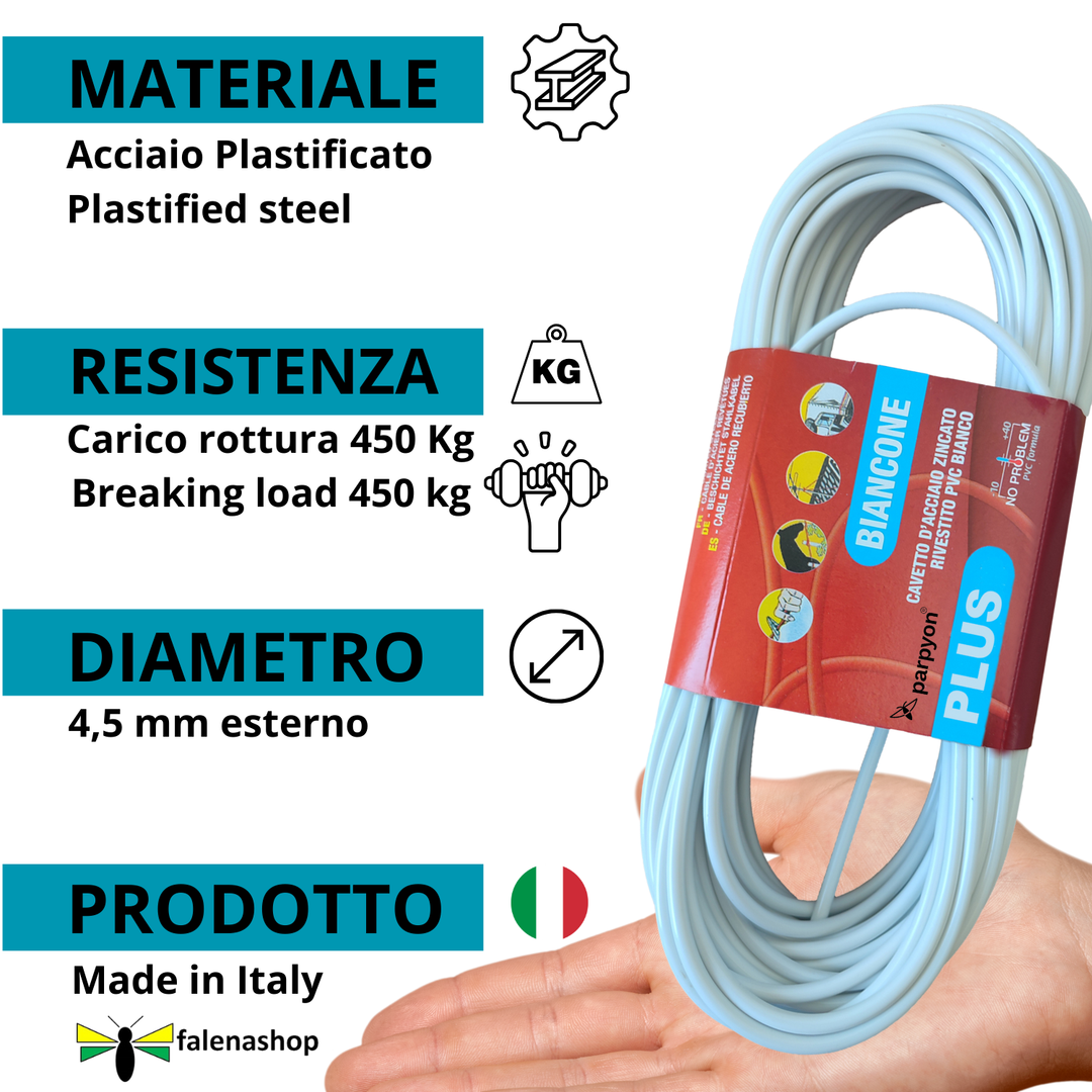 Filo per stendere il bucato da esterno anima Acciaio Plus 42 FILI d 4.5mm + KIT