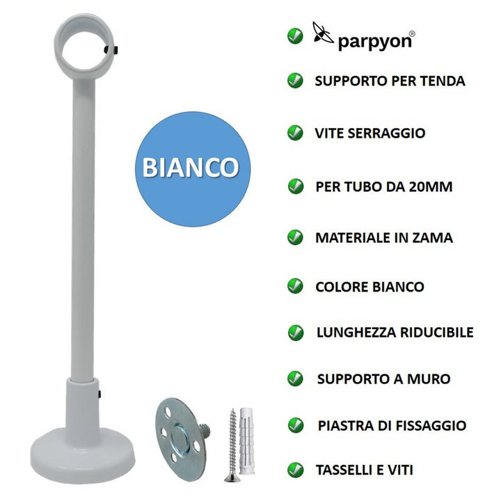 Supporti per bastoni tende in Metallo 845 2pz. + viti e tasselli