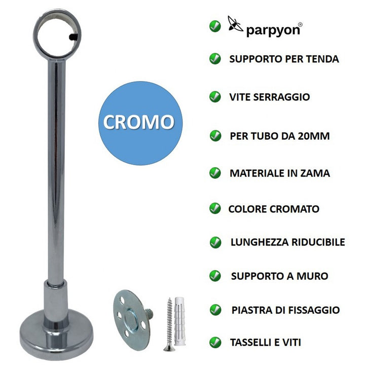 Supporti per bastoni tende in Metallo 845 2pz. + viti e tasselli