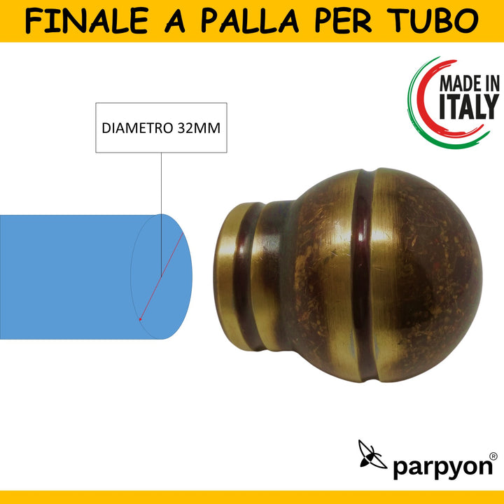 Tappo finale a Palla per Tubo d.32mm