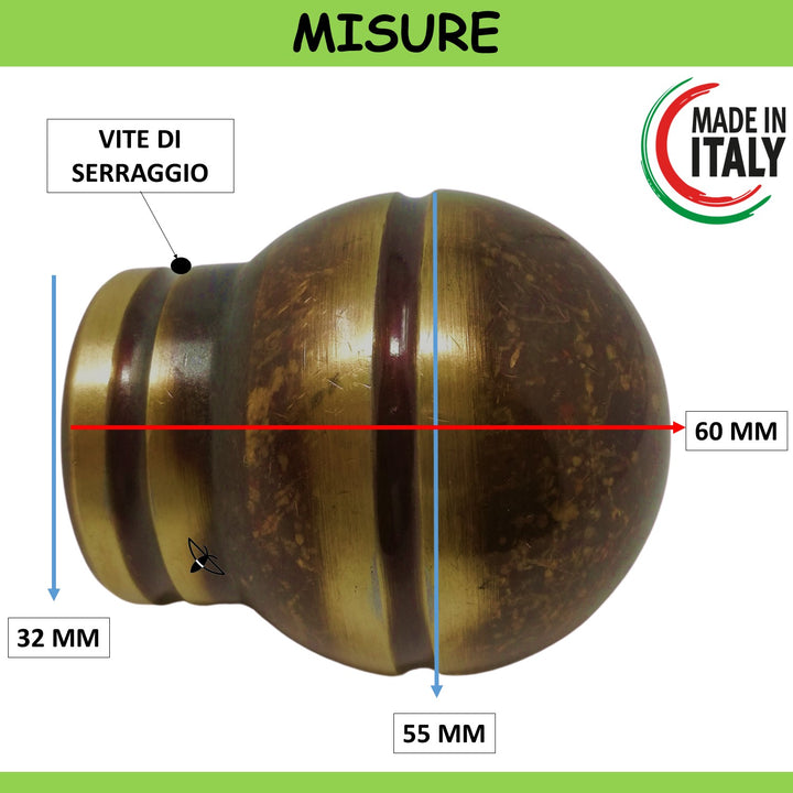 Tappo finale a Palla per Tubo d.32mm