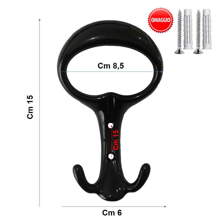 Appendiabiti a Parete, 4 Ganci Attaccapanni da Muro - 107
