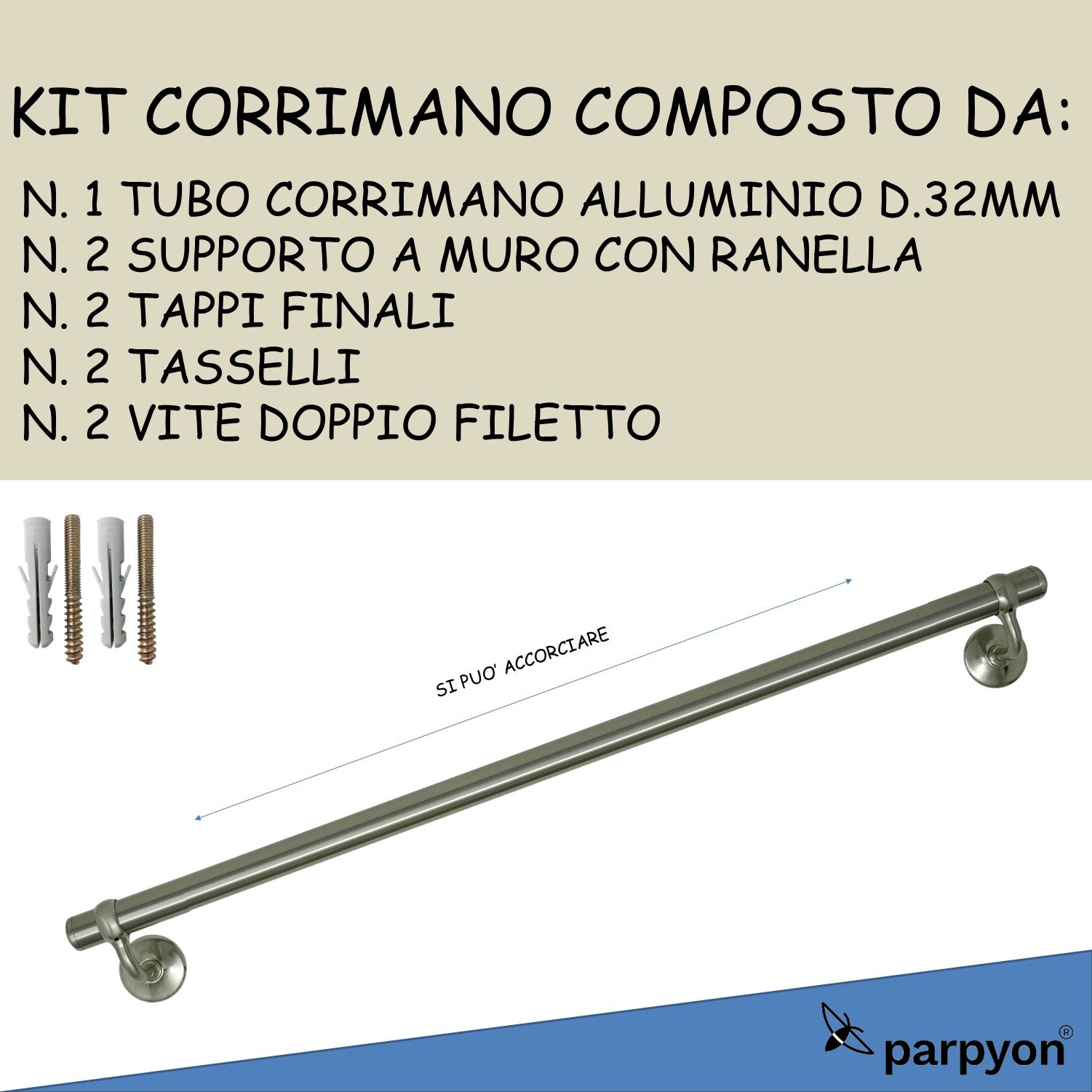 Corrimano a muro in Acciaio Inox - Passamano a parete - Prezzo Offerta –  parpyon