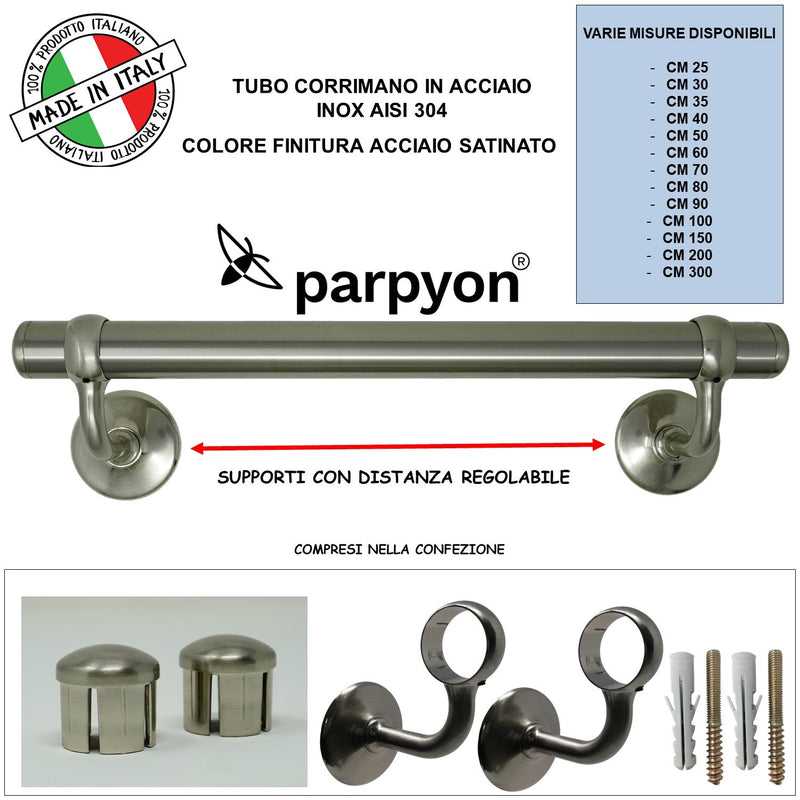 Corrimano per scale acciaio 80cm