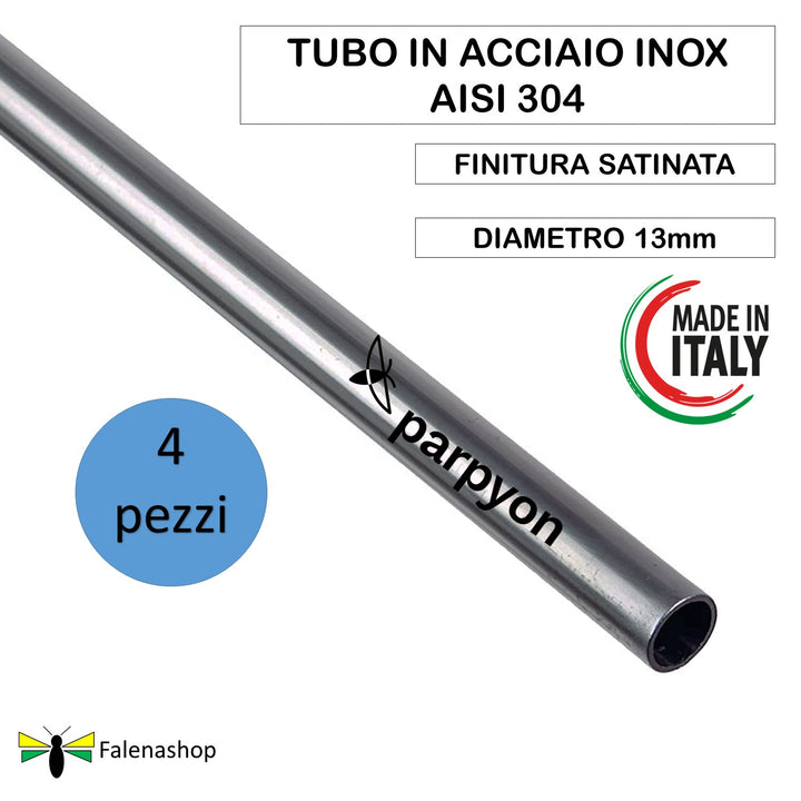 Accessori ringhiera Tubo in Acciaio Inox D. 13 mm - 4 Pezzi