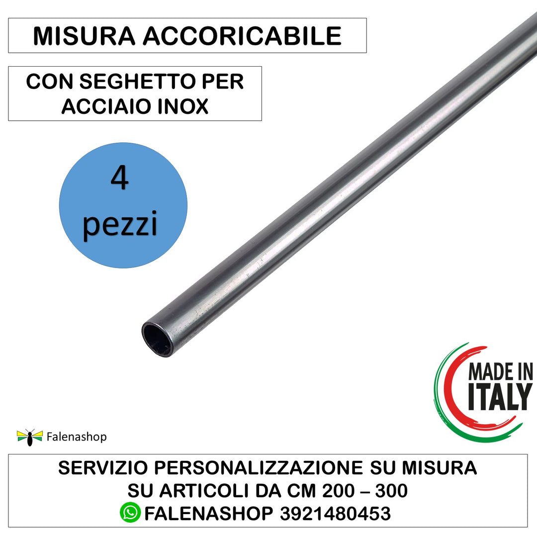 Accessori ringhiera Tubo in Acciaio Inox D. 13 mm - 4 Pezzi