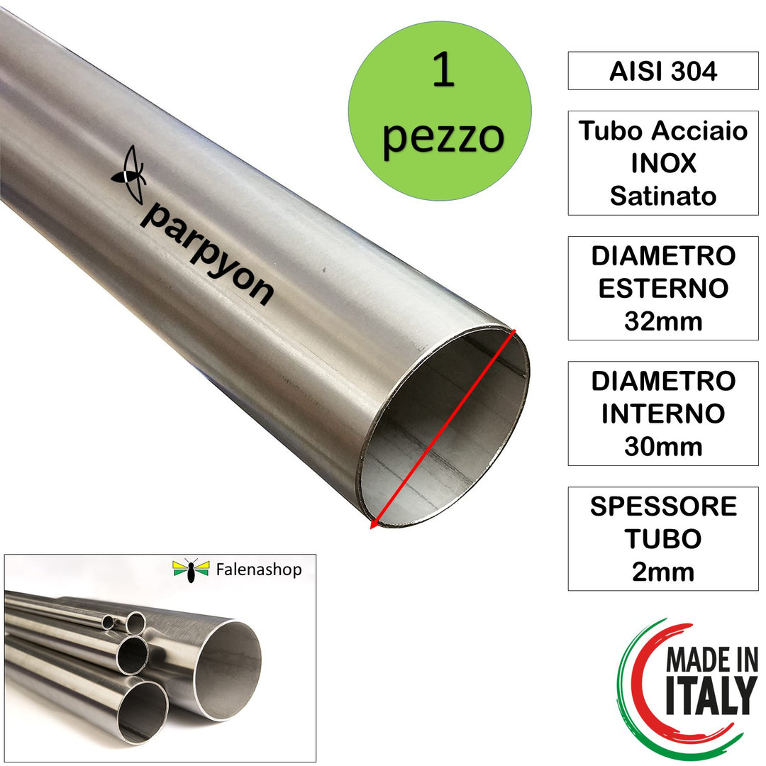 Accessori Ringhiera Tubo Corrimano in Acciaio Inox D. 32